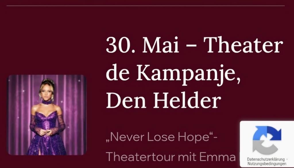 2 kaarten Emma Kok - Never lose hope in Den Helder 30-05-26, Tickets en Kaartjes, Twee personen, Mei