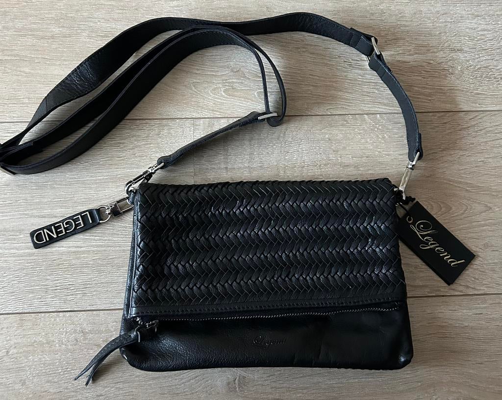 crossbody tas zwart leer (gevlochten) van het merk Legend, Ophalen, Nieuw, Zwart, Overige typen