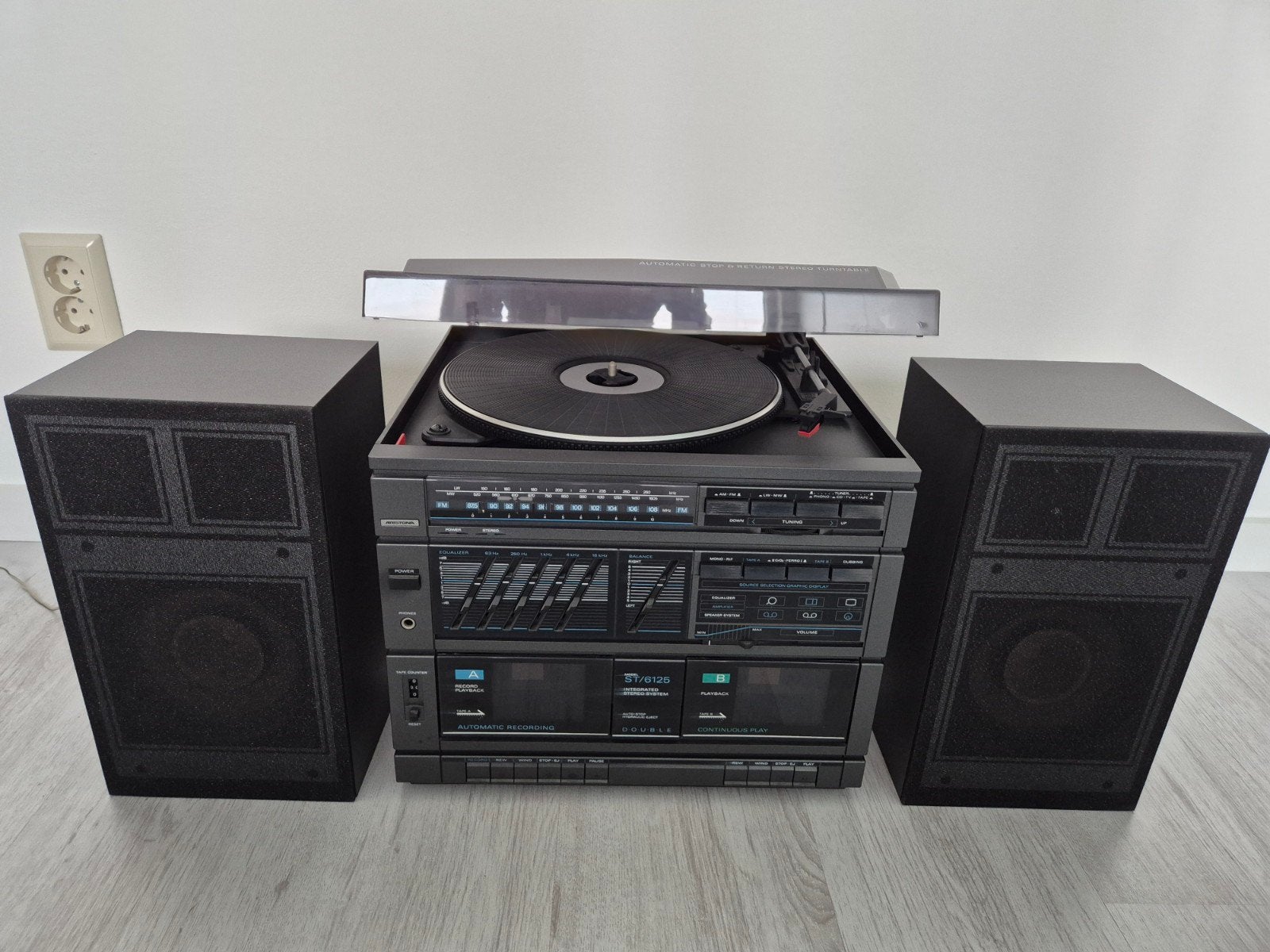 Vintage Aristona ST6125 Stereo Systeem met Platenspeler, Ophalen, Gebruikt, Tuner of Radio, Overige merken