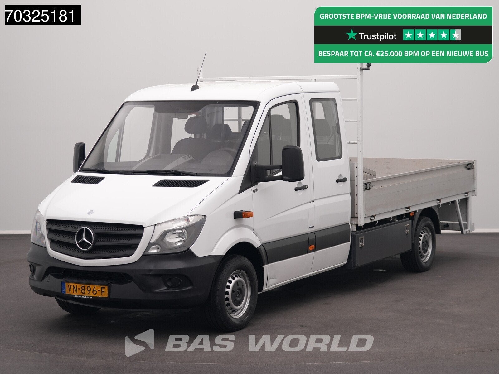 Mercedes Sprinter 413 CDI Euro6 Dubbel Cabine Open Laadbak T, Stof, Euro 6, 4 cilinders, 129 pk
