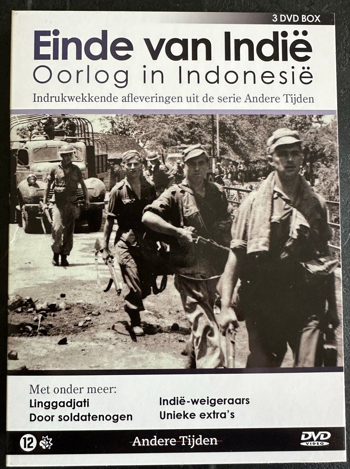 Einde van Indië: Oorlog in Indonesië (3 DVD-box), Bonusmateriaal, Zo goed als nieuw, Politiek of Geschiedenis, Vanaf 12 jaar