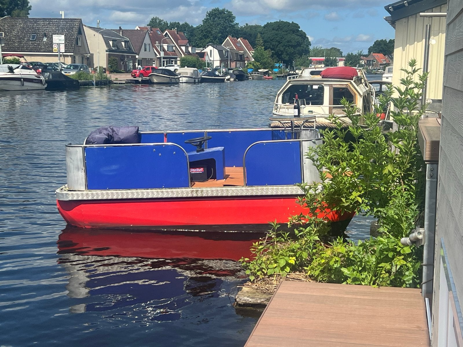 Pontoonboot met buitenboordmotor ponton - platbodem - bootje, Overige merken, Gebruikt, Buitenboordmotor, 5 m