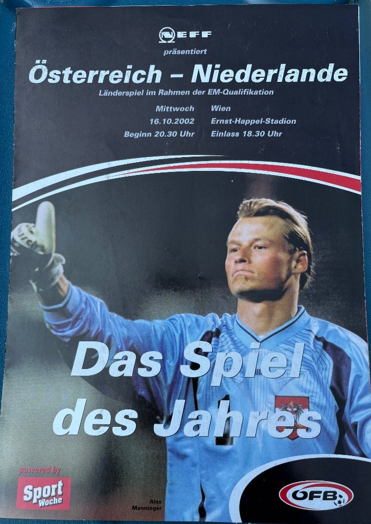 Programma Oostenrijk - Nederland 2002, Verzenden, Zo goed als nieuw, Boek of Tijdschrift