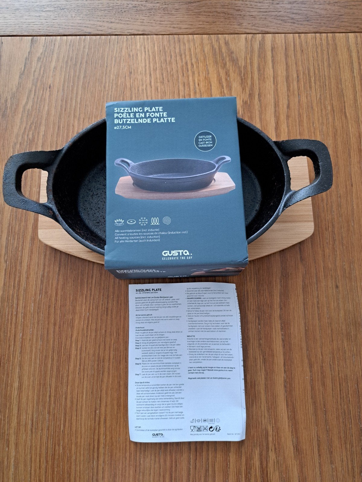Nieuw GUSTA sizzling plate, Ophalen of Verzenden, Nieuw, Gietijzer