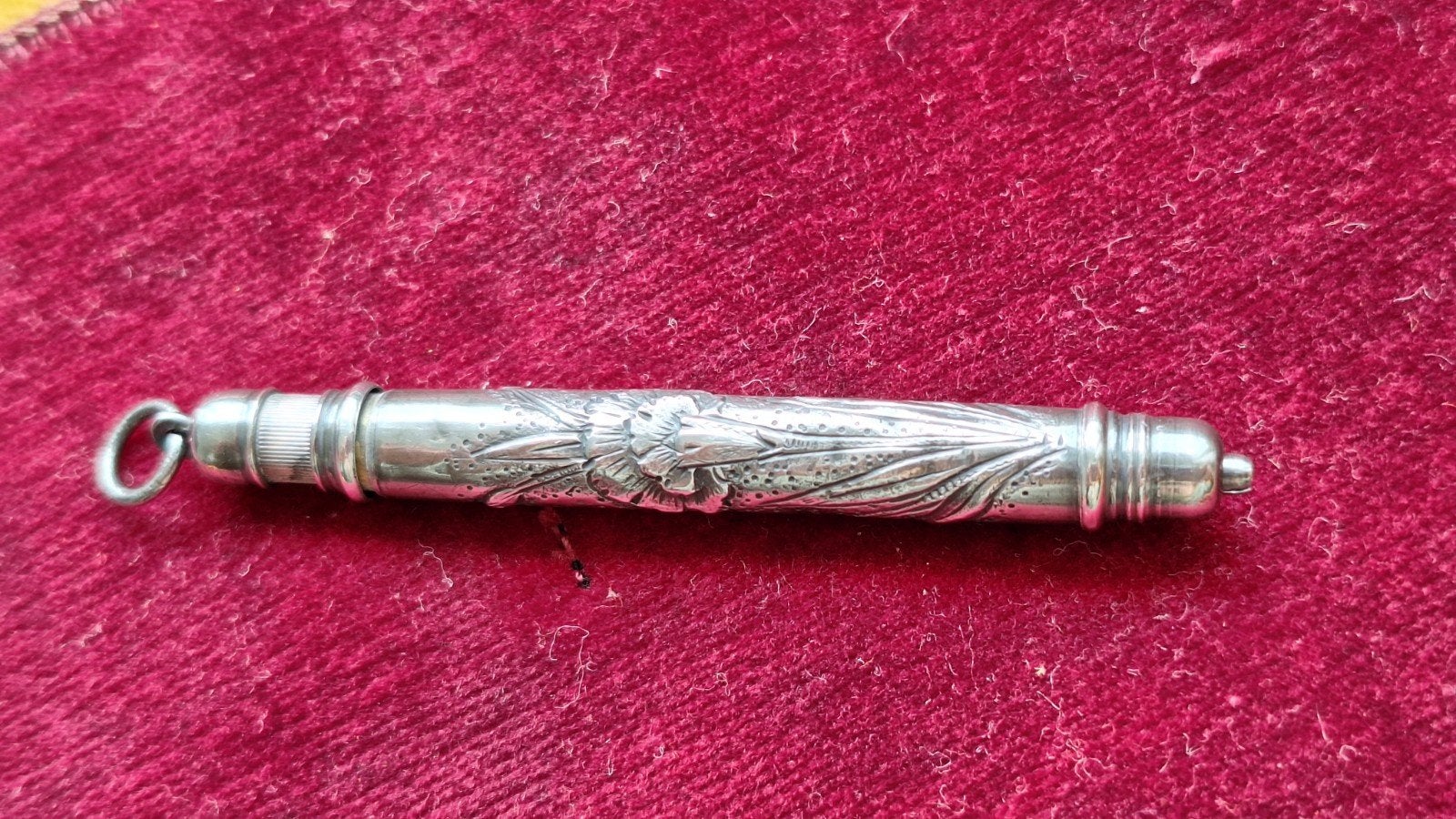 Antiek zilveren vulpotlood art nouveau chatelaine, Ophalen of Verzenden