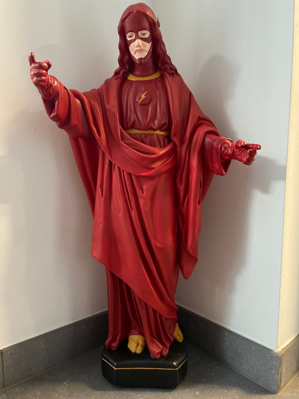 Uniek Flash Jezus Beeld - Modern Religieuze Kunst, Verzamelen, Ophalen of Verzenden, Zo goed als nieuw, Beeld(je), Christendom | Katholiek
