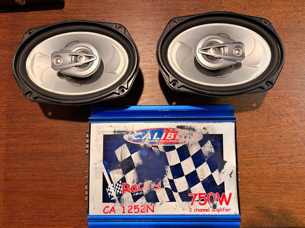 Pioneer Speakers TS-E6995 & Caliber CA 1252N Versterker, Auto diversen, Ophalen of Verzenden, Gebruikt
