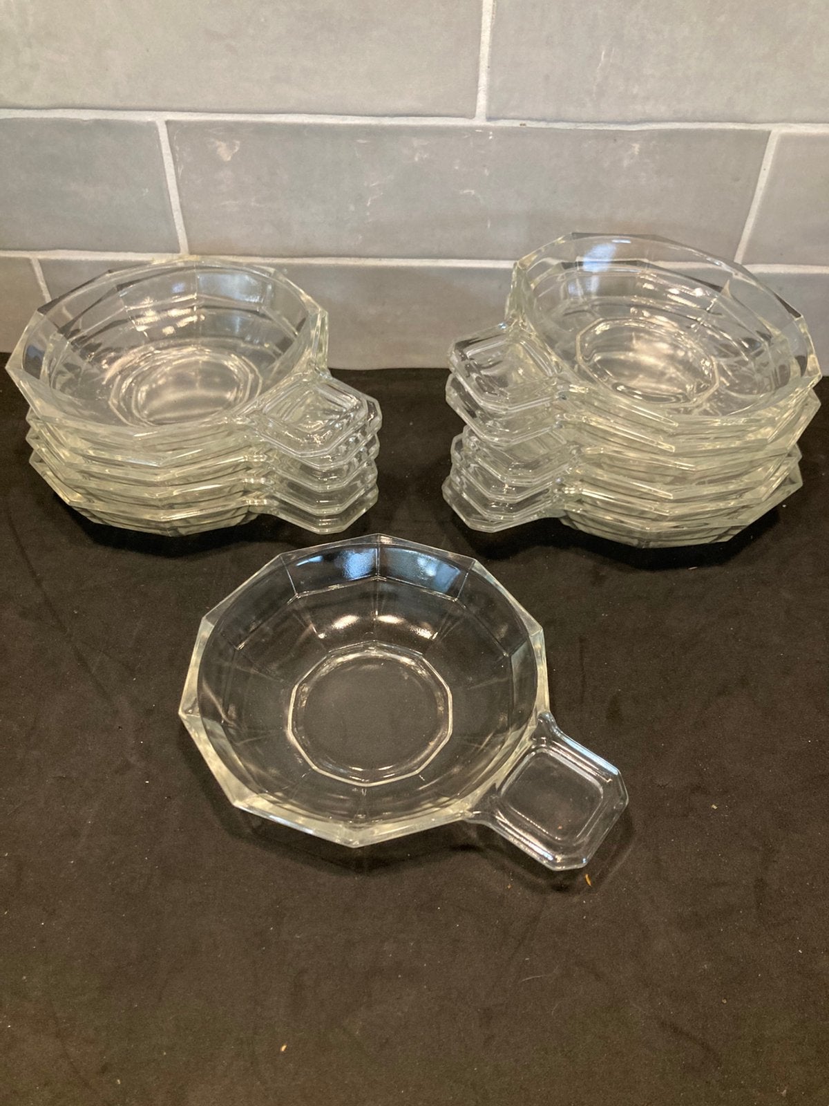 Vintage pindaschaaltjes (240326), Glas of Glazen, Gebruikt, Ophalen of Verzenden, Glas