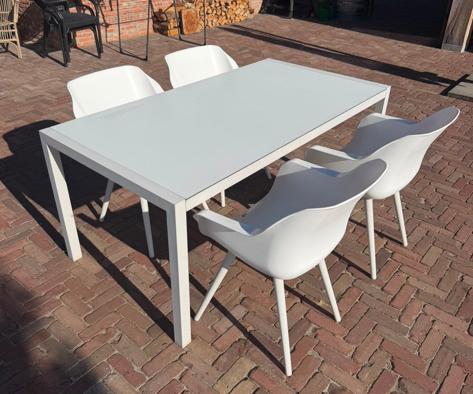 tuinset Hartman / 4 stoelen Sophie en tafel, Ophalen, Gebruikt, Kunststof