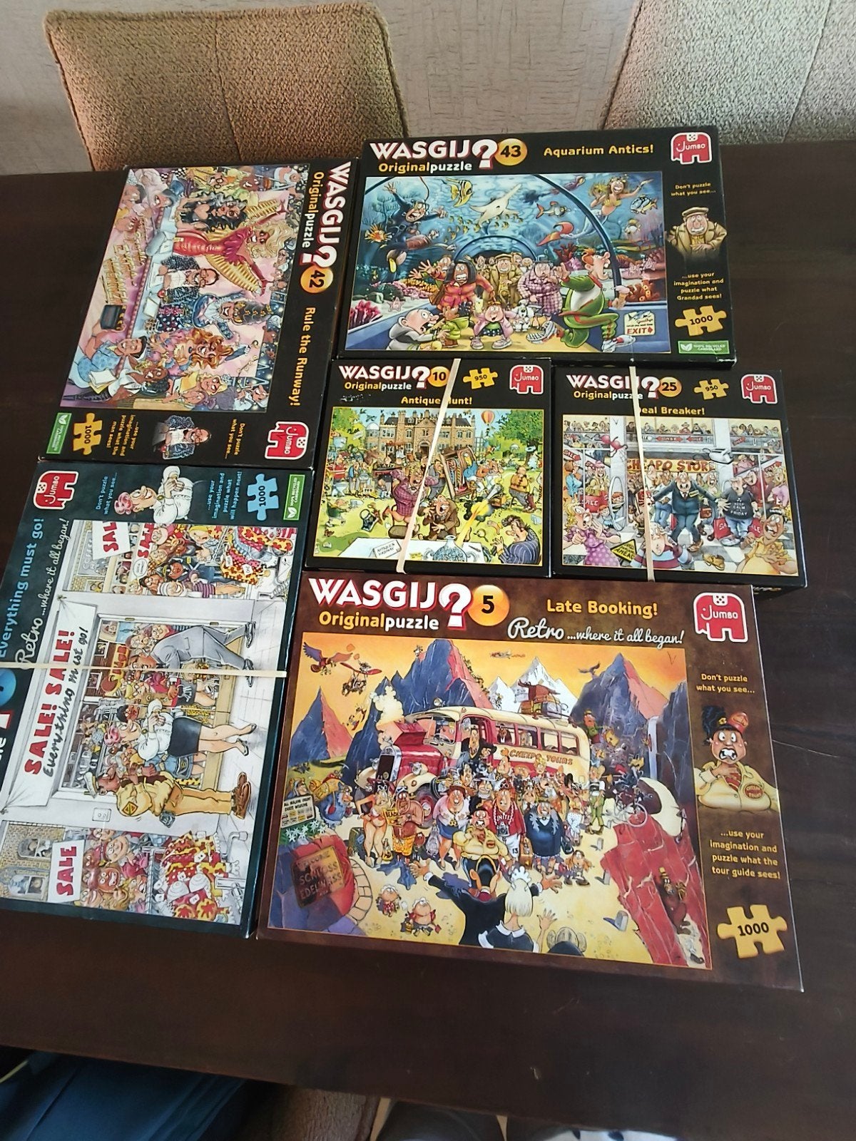 (6) Wasgijpuzzels (ruilen), Ophalen, 500 t/m 1500 stukjes, Zo goed als nieuw