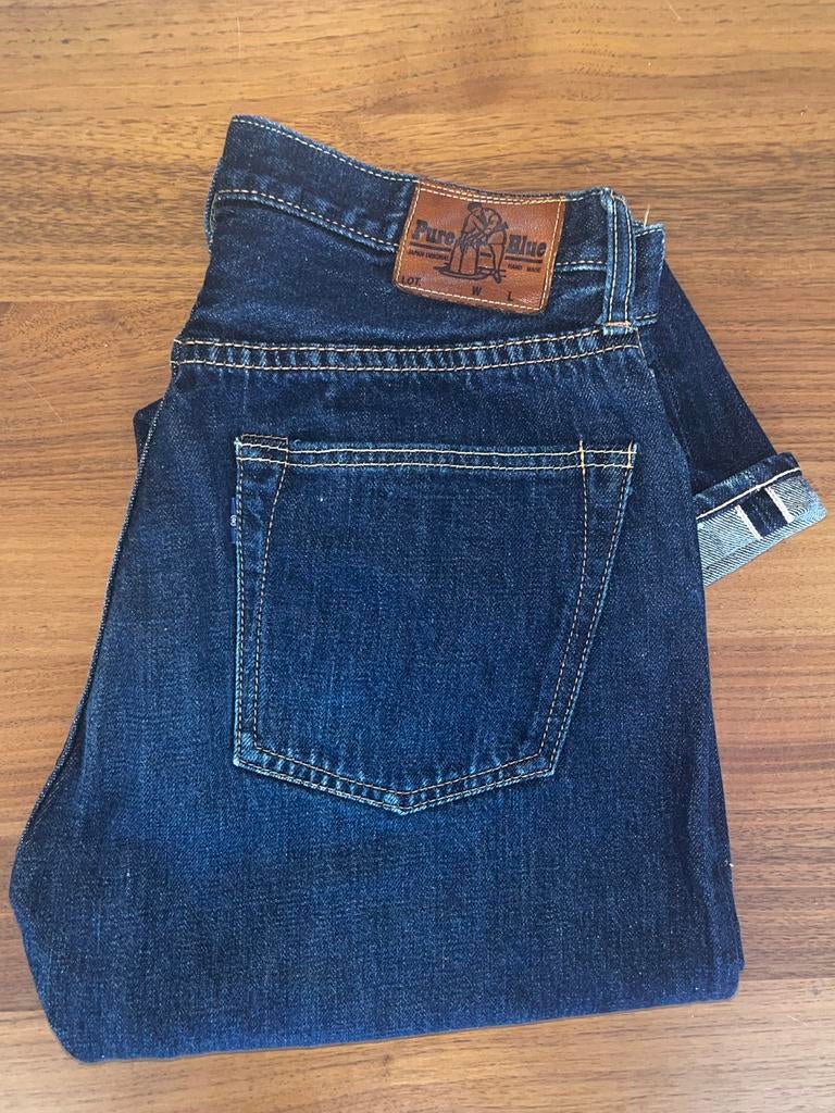 Pure Blue Japan Selvedge Denim Jeans - Natuurlijk Indigo, Kleding | Heren, Spijkerbroeken en Jeans, Ophalen of Verzenden, Zo goed als nieuw
