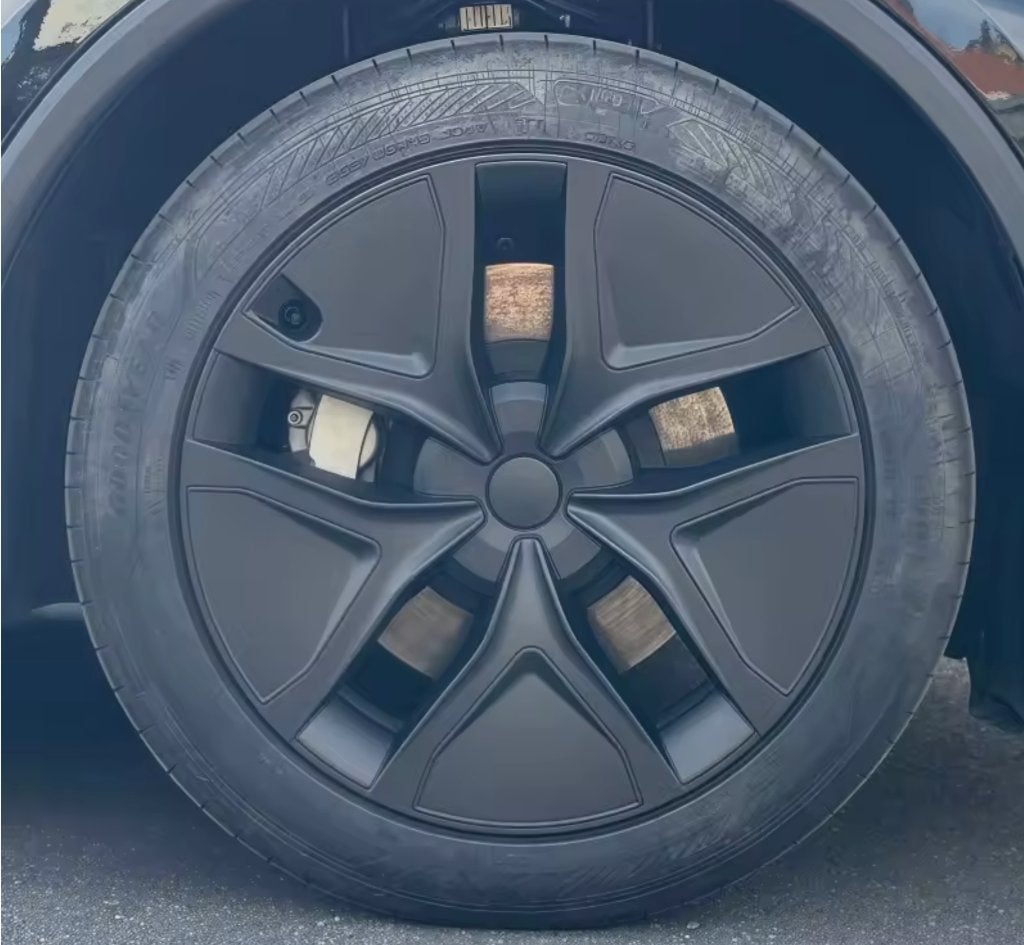 wieldoppen voor tesla model Y Jupiner, mat zwart, 19 inch, Ophalen of Verzenden, Zo goed als nieuw