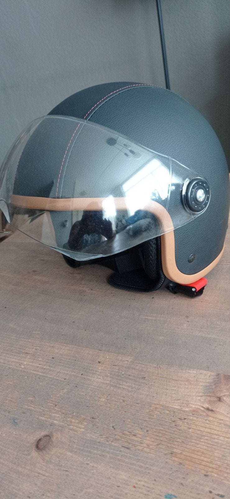 2x Nieuwe Jethelm Scooterhelm - Bruin en Zwart - Maat M, Ophalen of Verzenden, Nieuw, Medium