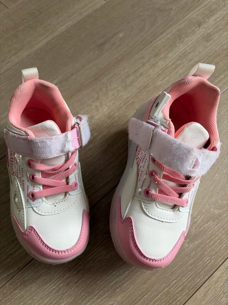 Roze kinder rolschoenen met veters en klittenband, Ophalen of Verzenden, Gebruikt, Kinderen