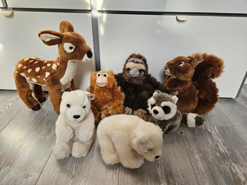 Originele WWF WNF knuffels dieren eekhoorn aap, Gebruikt, Overige merken, Overige karakters, Overige typen