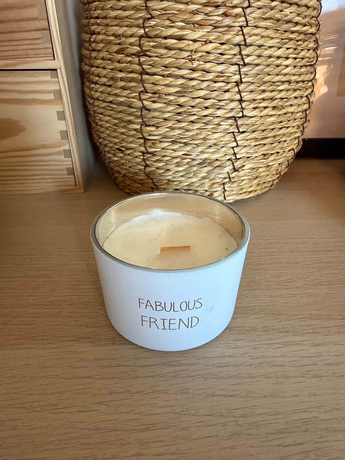 My Flame Organic Candle - Fabulous Friend - Fresh Cotton, Ophalen of Verzenden, Kaars, Wit, Overige merken