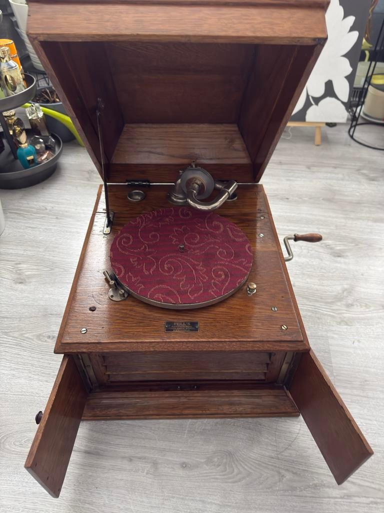 Antieke Grammofoon - Werkende Staat, Audio, Tv en Foto, Platenspelers, Ophalen of Verzenden, Gebruikt, Platenspeler, Overige merken
