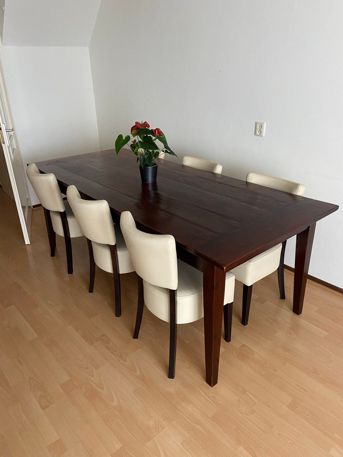 Robuuste houten eettafel met lades, Huis en Inrichting, Ophalen, Gebruikt, 200 cm of meer, 50 tot 100 cm