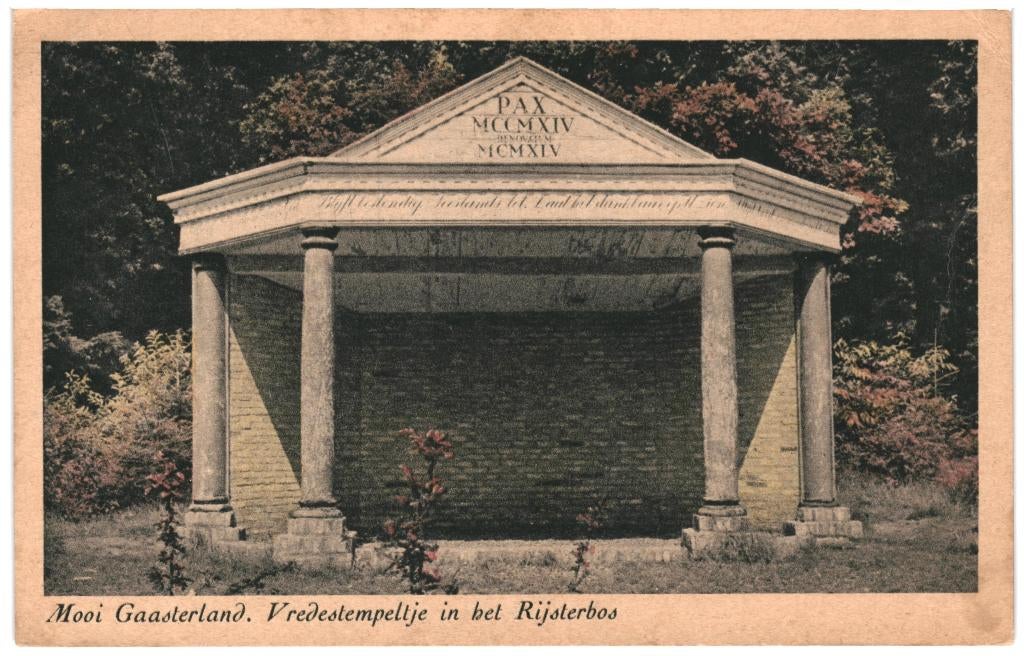 966469 Rijs Gaasterland Vredestempeltje Rijsterbos 1949 Gel, Ophalen of Verzenden, 1940 tot 1960, Gelopen, Friesland