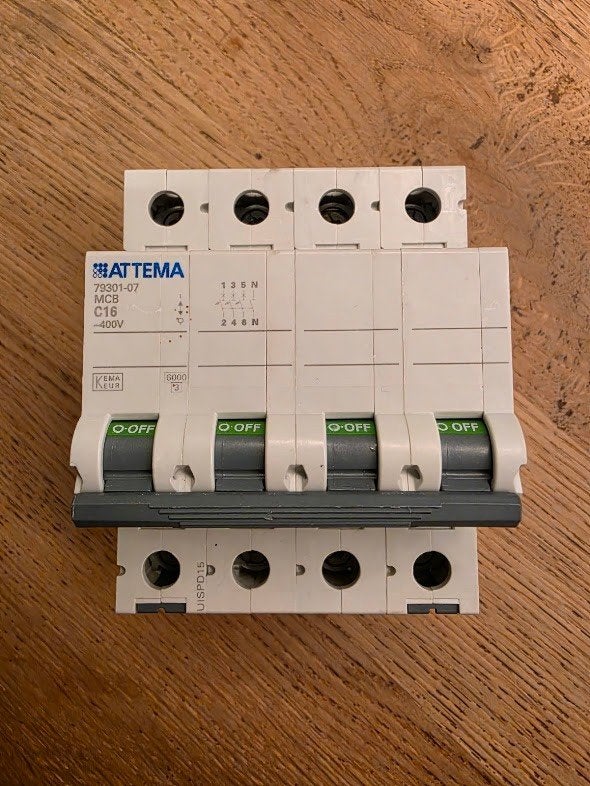 Attema Install. automaat 4 polen C16, Ophalen of Verzenden, Nieuw, Attema, Overige typen