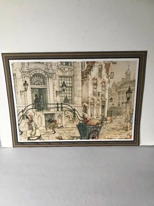Anton Pieck prenten uit een zakelijke kalender, 1980 tot heden, Ophalen of Verzenden, Zo goed als nieuw, Prent