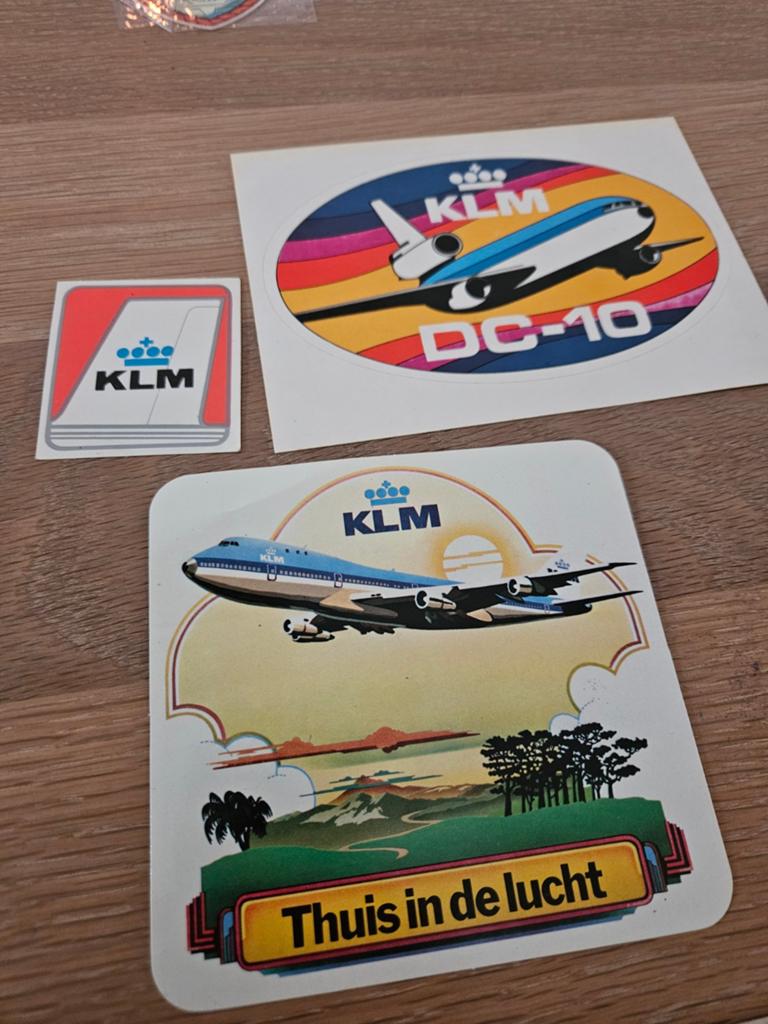 KLM Vliegtuig stickers, Ophalen of Verzenden, Zo goed als nieuw