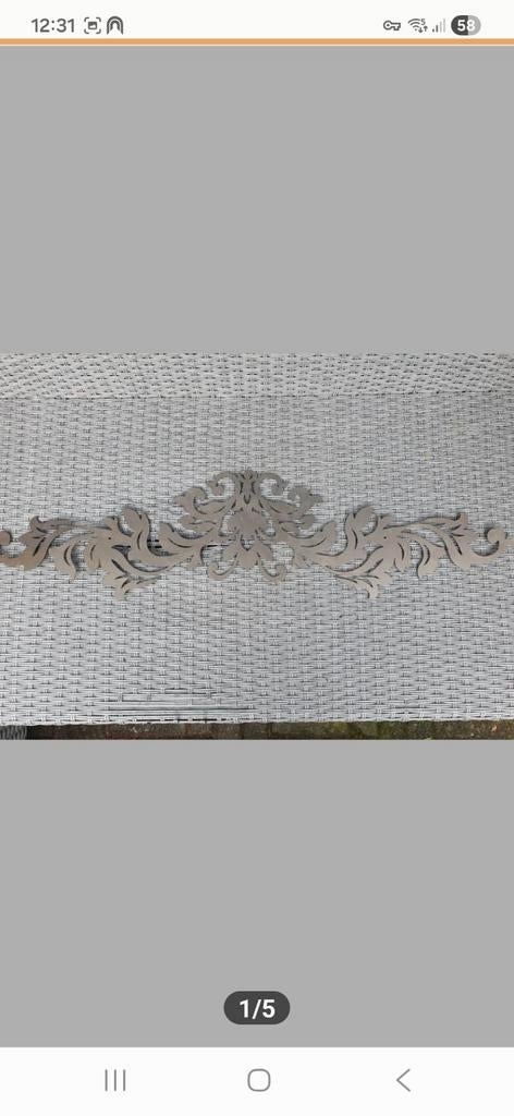 Metalen/ijzeren ornament/sierplaat van ijzer/metaal, Antiek en Kunst, Curiosa en Brocante, Ophalen of Verzenden