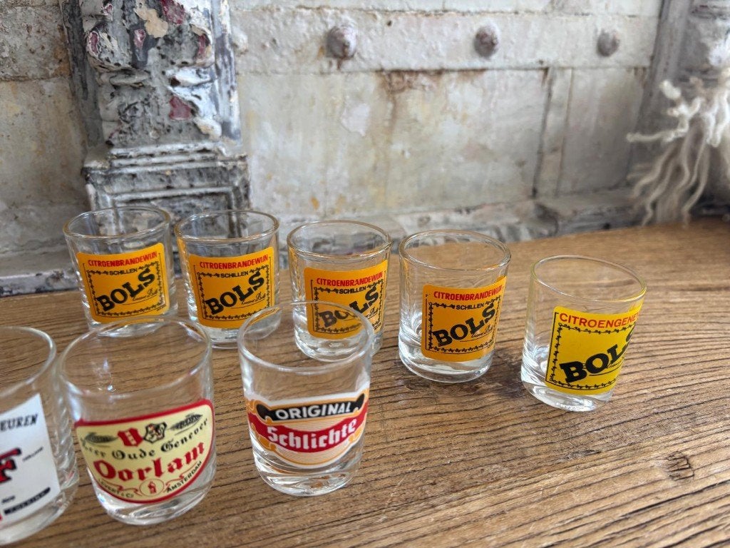 Foto 5 van Vintage jenever vieux glaasjes - shot borrel glaasjes