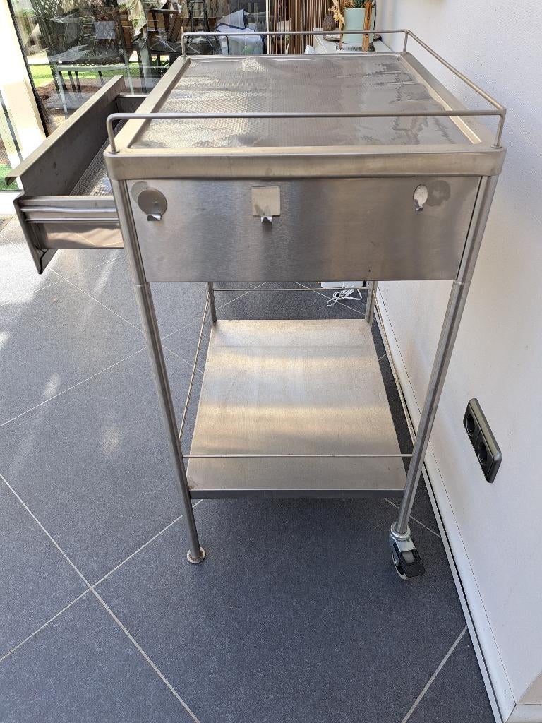 Keuken trolley met vele andere toepassingen, Ophalen, Gebruikt, Metaal, Zilver