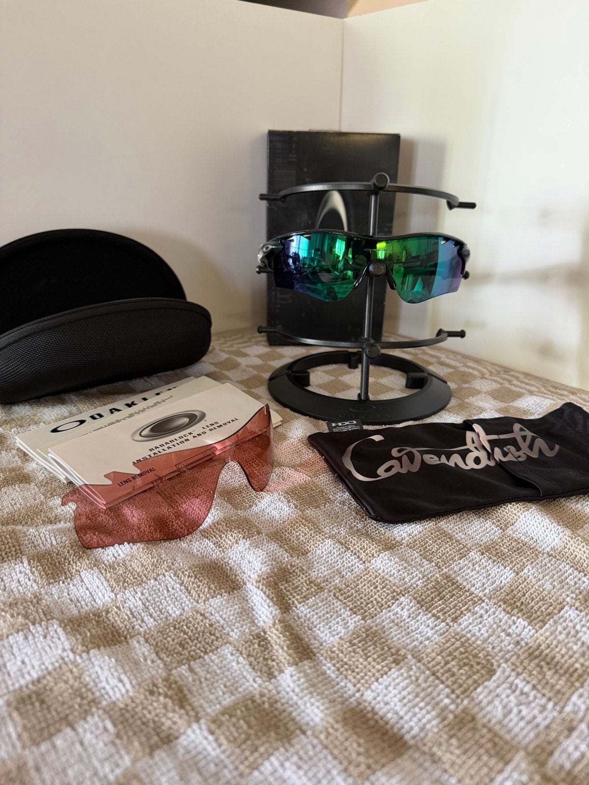 Oakley RadarLock Path Mark Cavendish Signature Series, Gebruikt, Zonnebril, Zwart, Ophalen of Verzenden