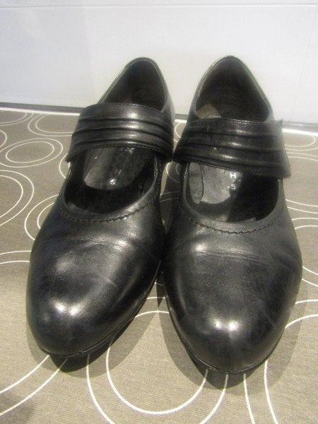 G649 Gabor mt 5 (38) breedte H pumps bandje zwart leer, Pumps, Verzenden, Zwart, Gabor