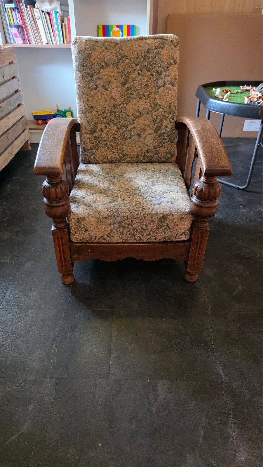 Mooie verstelbare luie stoel, Huis en Inrichting, Ophalen, Hout, Gebruikt, Klassiek