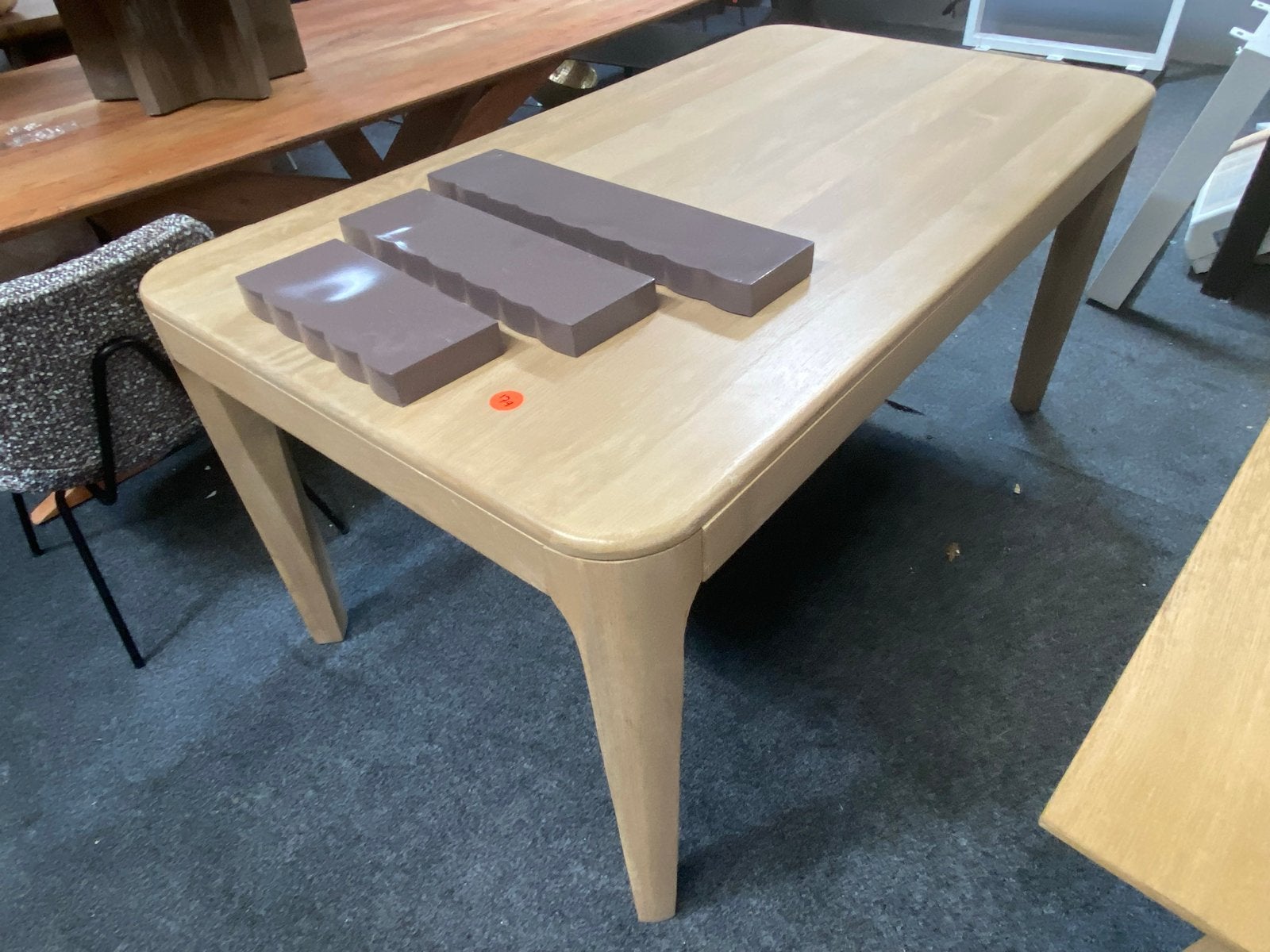 Massief Licht Eiken Eettafel 180x90 cm afgeronde hoeken, Ophalen, Eikenhout, Nieuw, 50 tot 100 cm