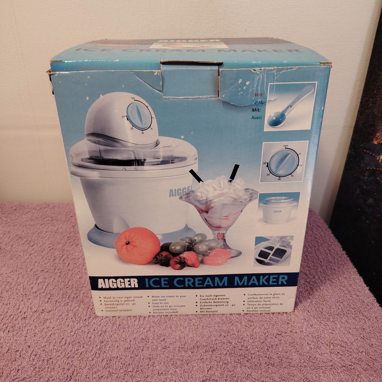 AIGGER IJsmachine 1.6L - Nieuw in doos, Ophalen of Verzenden, Zo goed als nieuw