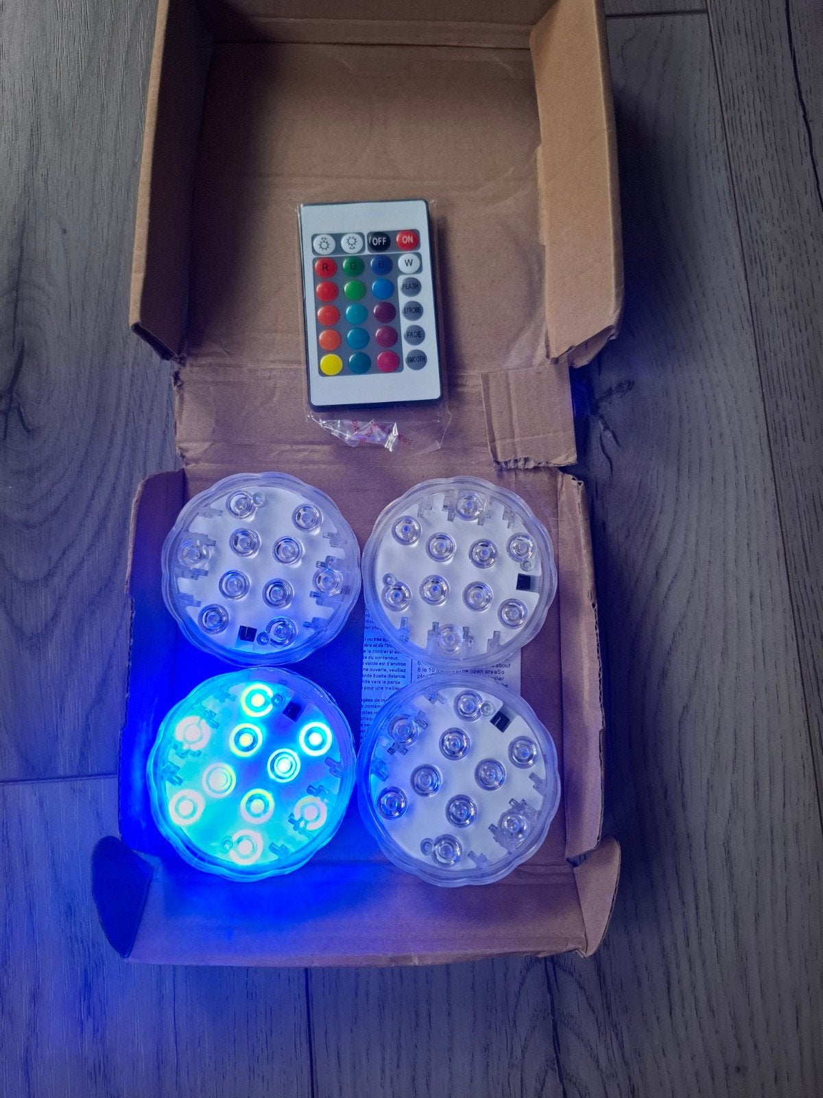 Waterdichte LED Onderwater Verlichting met Afstandsbediening, Verzenden, Zo goed als nieuw