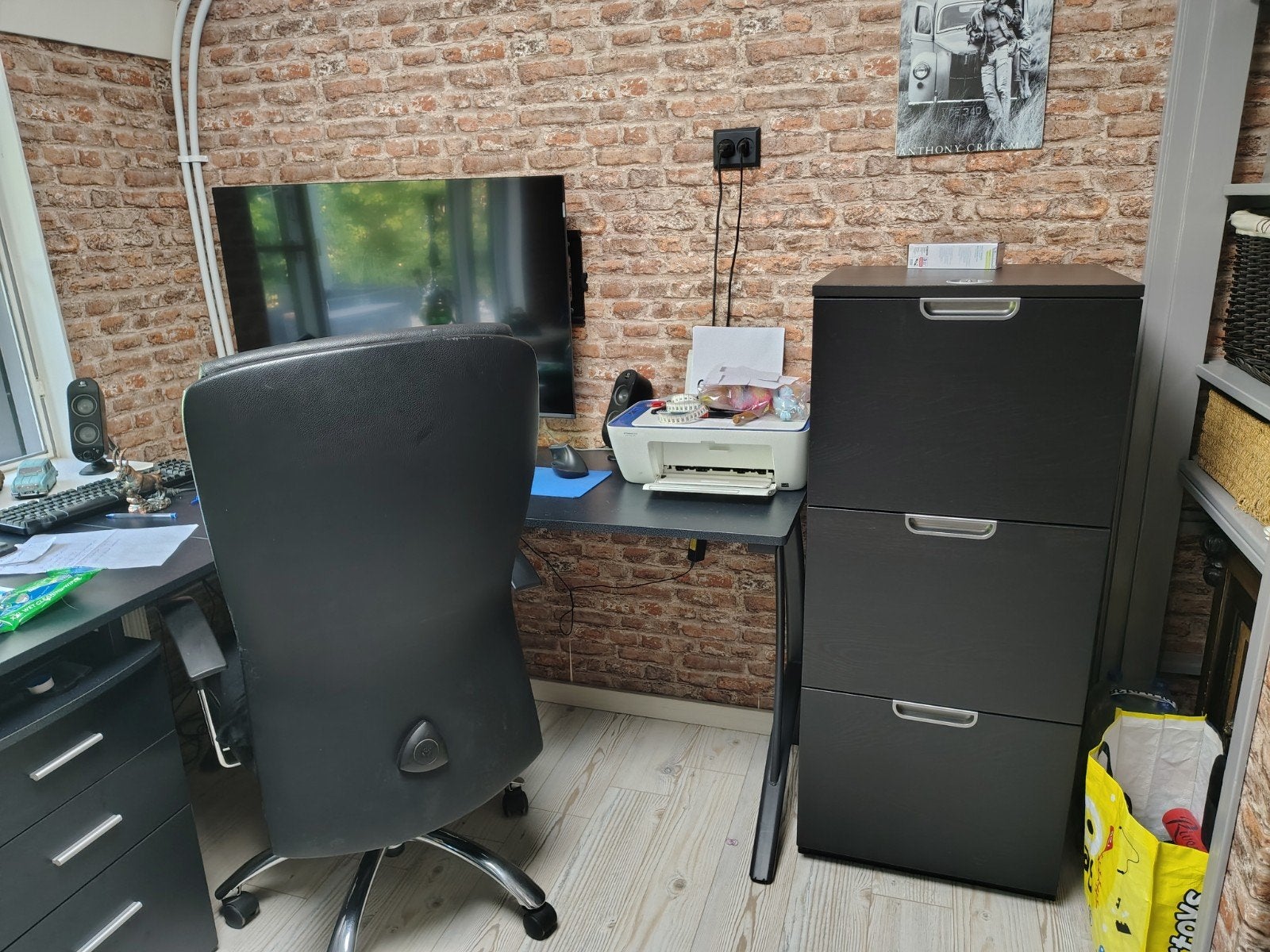 mooie zwarte degelijke archiefkast, Ophalen, 100 tot 150 cm, 50 tot 100 cm, Zo goed als nieuw