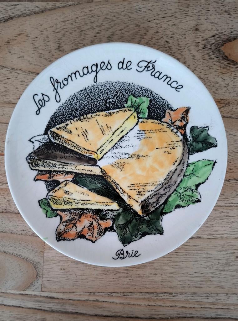 Vintage bordje 1971 France BRIE handgeschilderd Gien, Ophalen of Verzenden