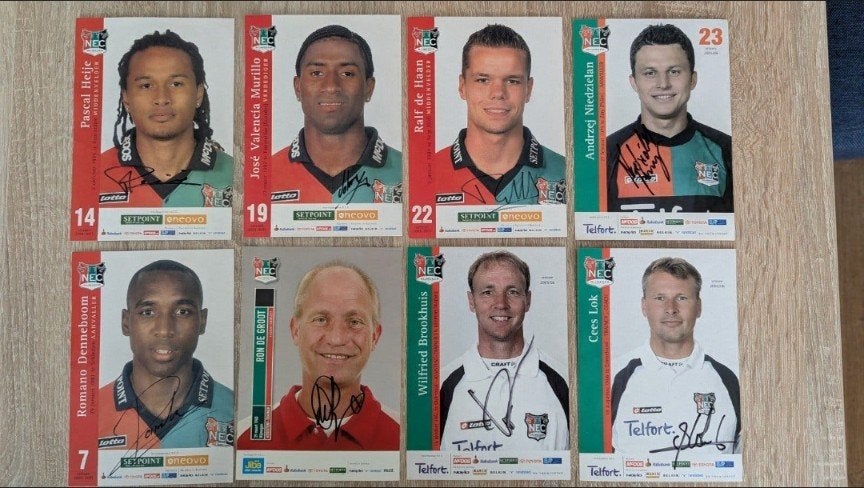 NEC spelers kaarten, gesigneerd., Ophalen of Verzenden