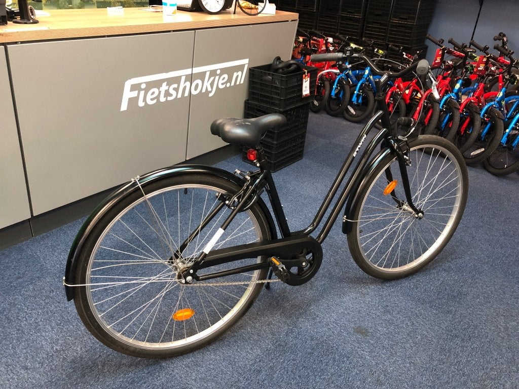 Fietshokje Raaks: Btwin Damesfiets, Velgrem, Niet ingevuld, Minder dan 47 cm, Niet ingevuld