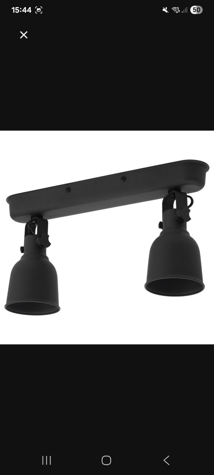 IKEA Hektar plafondspot 2 lampen grijs, Huis en Inrichting, Lampen | Spots, Ophalen of Verzenden, Zo goed als nieuw, Metaal of Aluminium