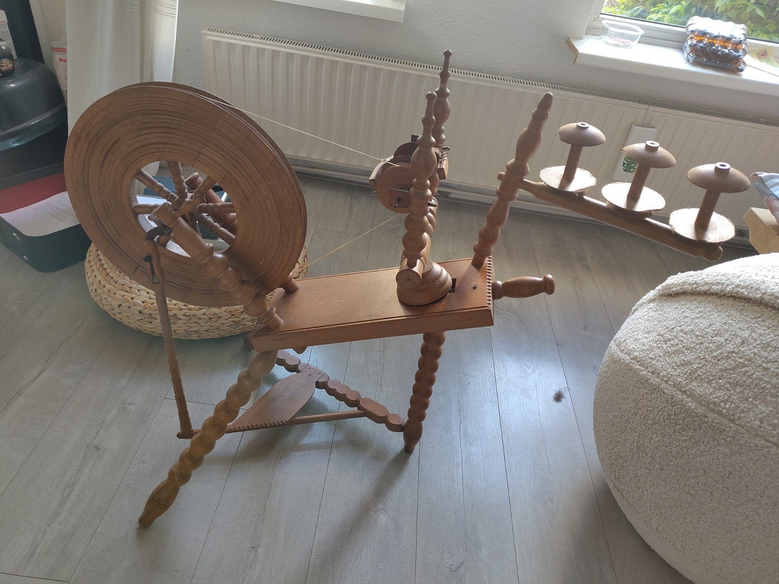 Mooi werkend spinnewiel, Ophalen, Gebruikt, Spinnewiel
