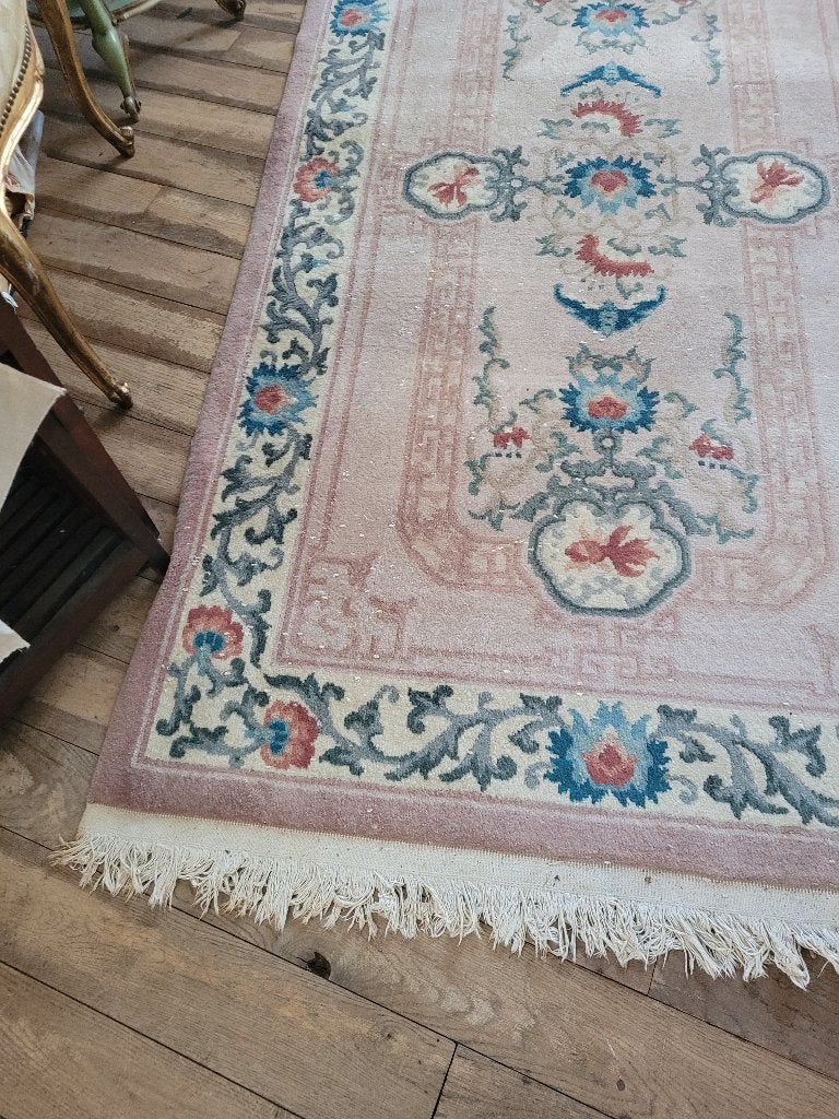 Vintage wollen vloerkleed in pastel tinten, Huis en Inrichting, Stoffering | Tapijten en Kleden, Heikant 21 Kaatsheuvel, 100 tot 150 cm
