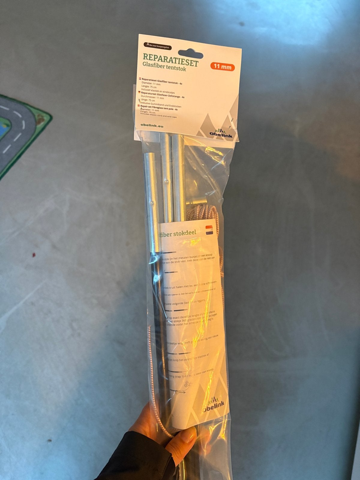 Reparatieset Glasfiber Tentstok 11 mm - Obelink, Ophalen of Verzenden, Nieuw