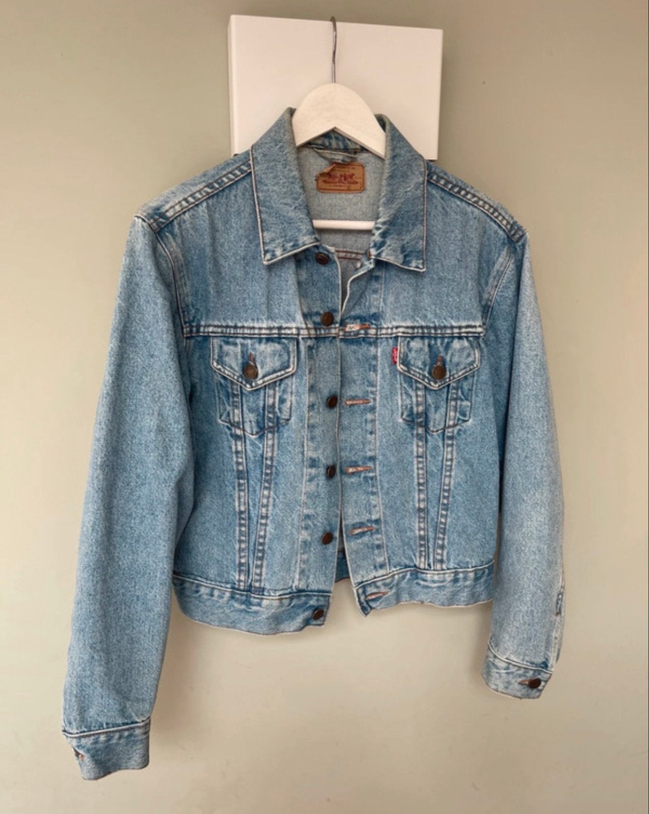 Vintage Levi's Type III Trucker Spijkerjack blauw Jaren '80, Ophalen of Verzenden, Gedragen, Maat 38/40 (M), Blauw