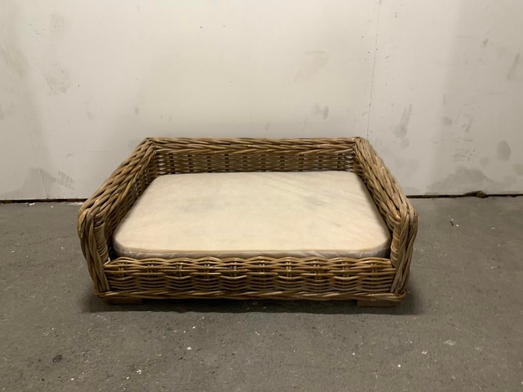 Prachtige rieten hondenmand 75x55x29 Riviera Maison stijl, Ophalen, Zo goed als nieuw, Riet