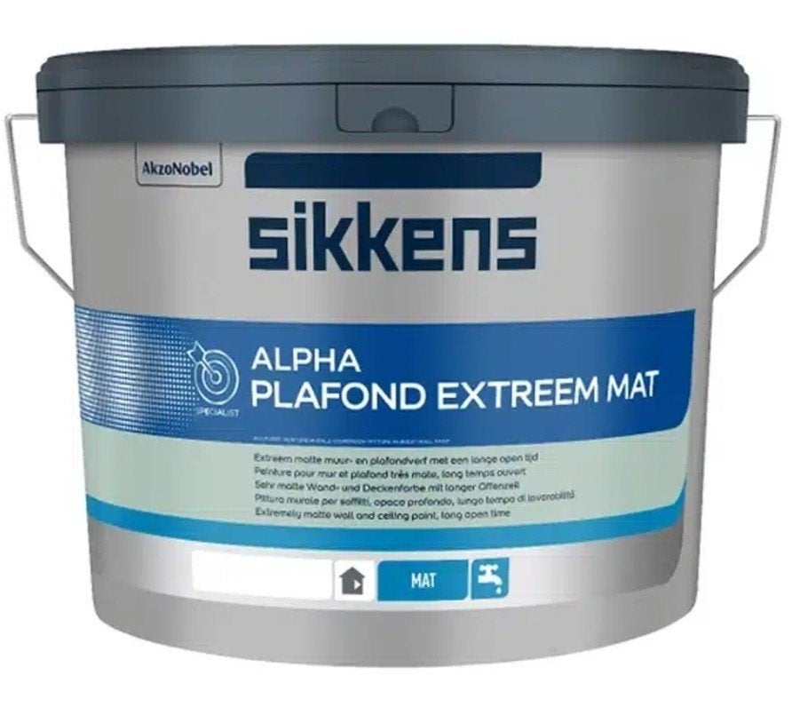 Sikkens Alpha Plafond Extreem Mat RAL9016 10 + 5 ltr, Wit, Nieuw, Ophalen of Verzenden, Verf