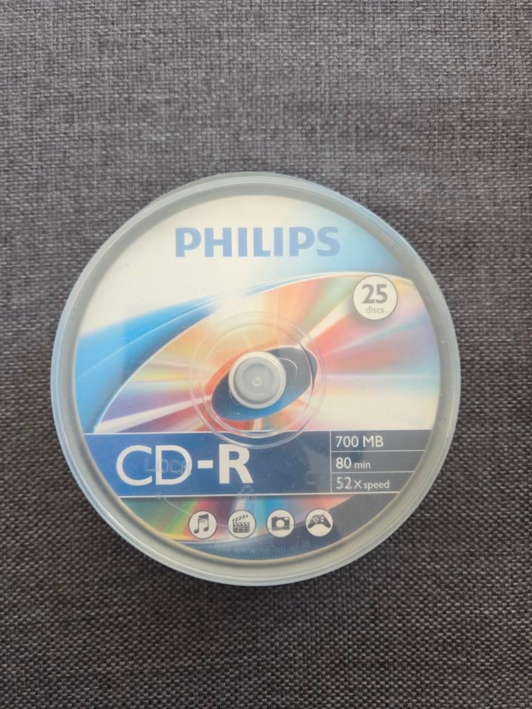 24 Philips CD-R 700 MB 80 min 52x speed, Computers en Software, Beschrijfbare discs, Cd, Nieuw, Ophalen of Verzenden, Op spindel