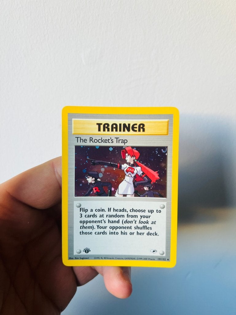 The Rockets Trap 19/132 1st Edition Gym Heroes Pokemon, Verzenden, Zo goed als nieuw, Losse kaart