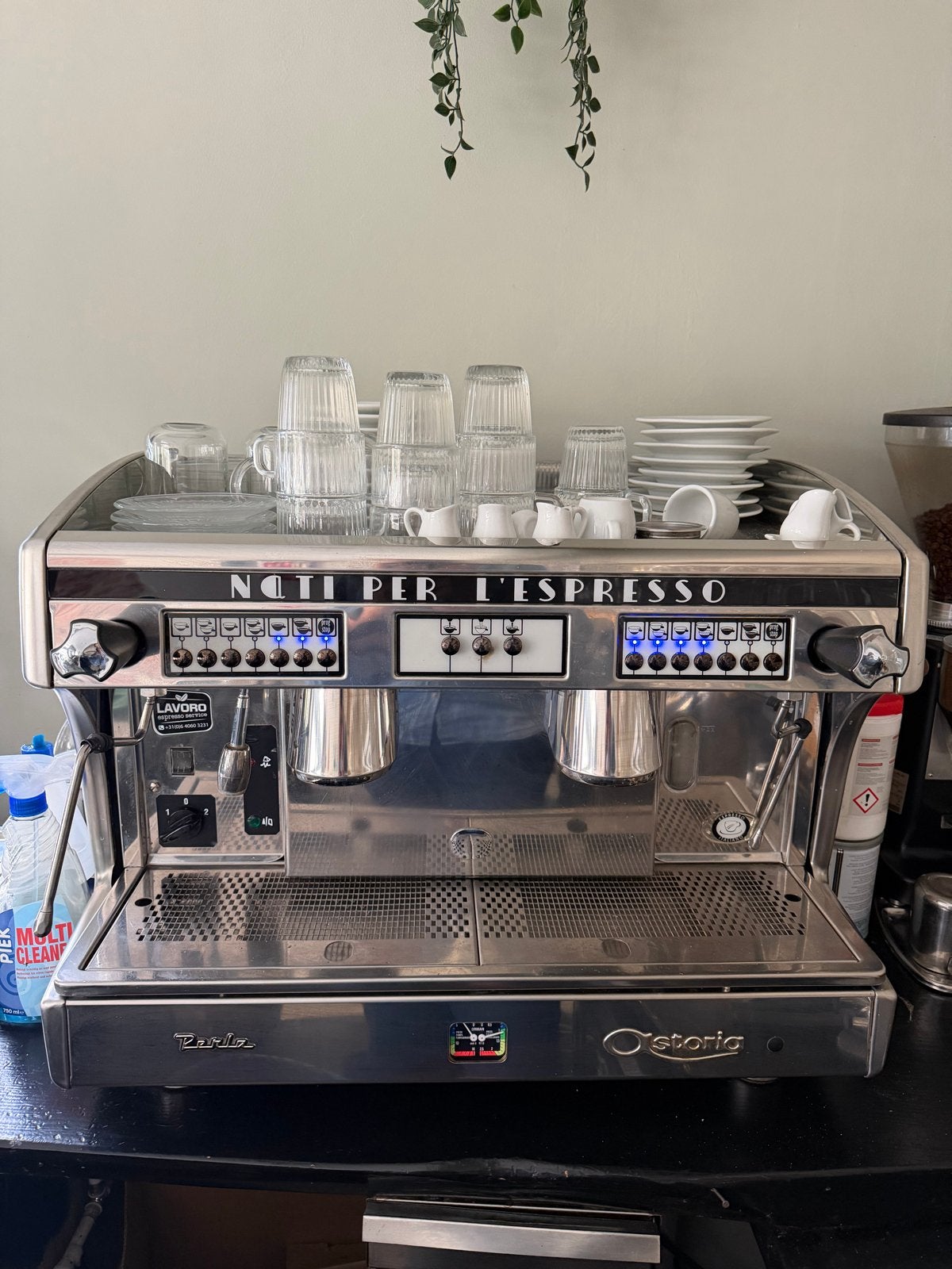Professionele Astoria Perla Espresso Machine met Waterfilter, Gebruikt, Espresso apparaat, 10 kopjes of meer, Koffiebonen