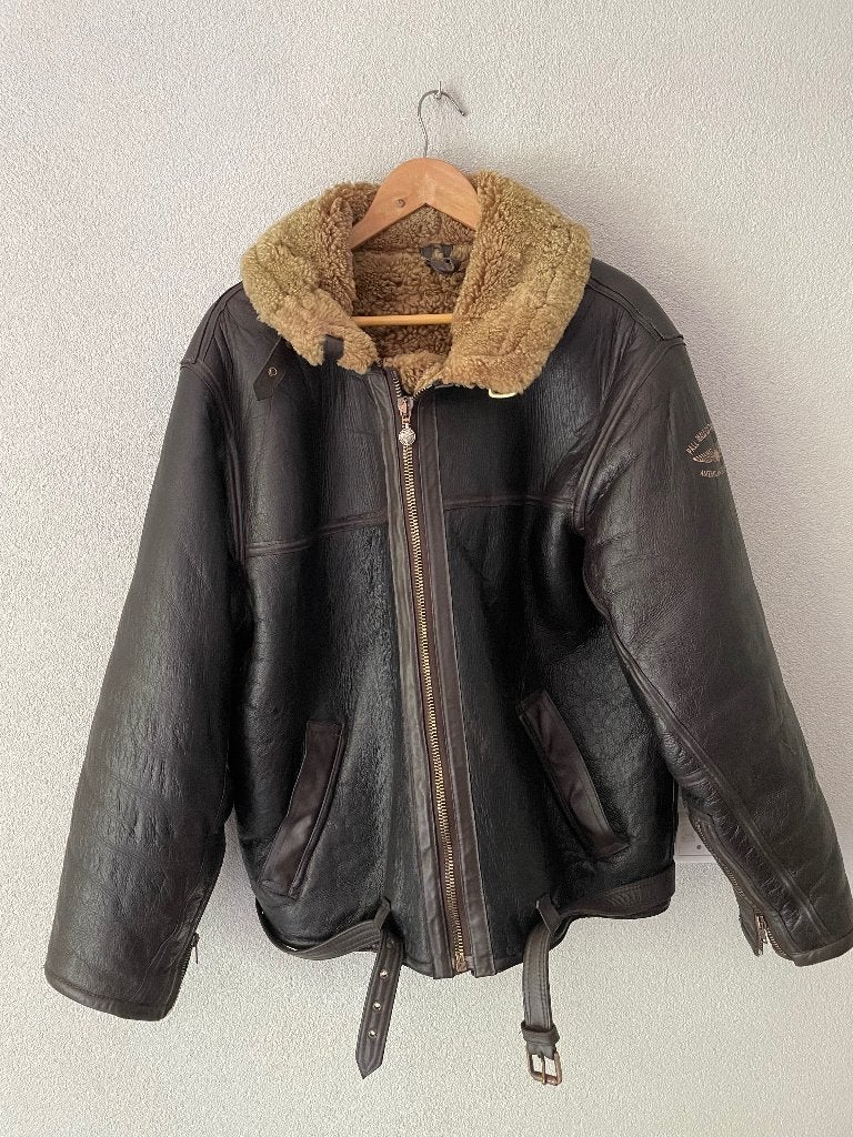 Klassieke Pall Mall Leren Pilotenjas XL - Gemaakt in GB., Bruin, Maat 56/58 (XL), Ophalen of Verzenden, Pall Mall Clothing Co.